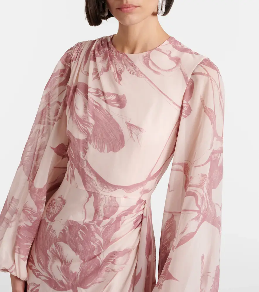 Erdem Draped floral silk voile gown | Thumbnail 6
