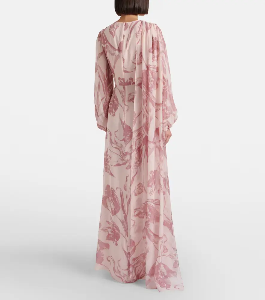 Erdem Draped floral silk voile gown | Thumbnail 7