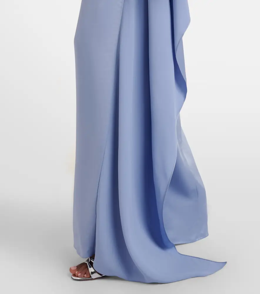Erdem Embellished caped satin cady gown | Thumbnail 3