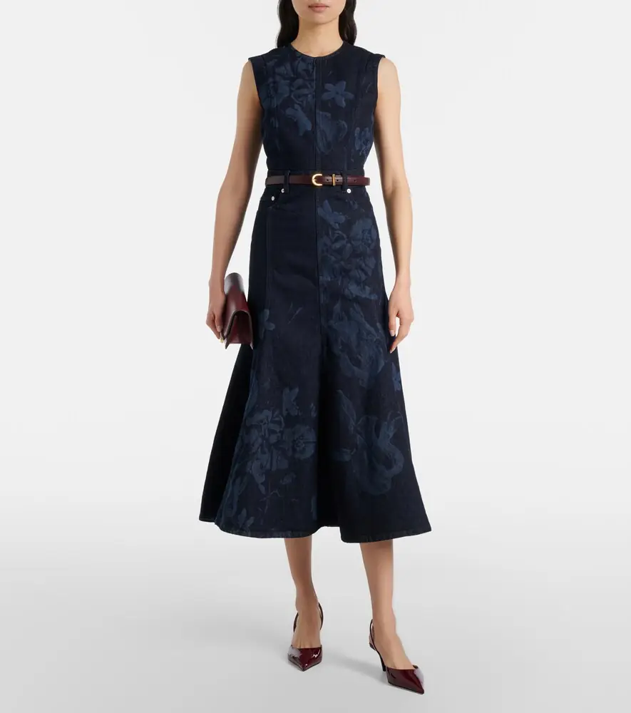 Erdem Floral denim midi dress | Thumbnail 4 Erdem Floral denim midi dress | Thumbnail 4