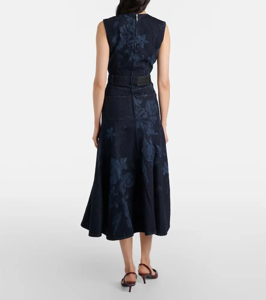 Erdem Floral denim midi dress | Thumbnail 5 Erdem Floral denim midi dress | Thumbnail 5