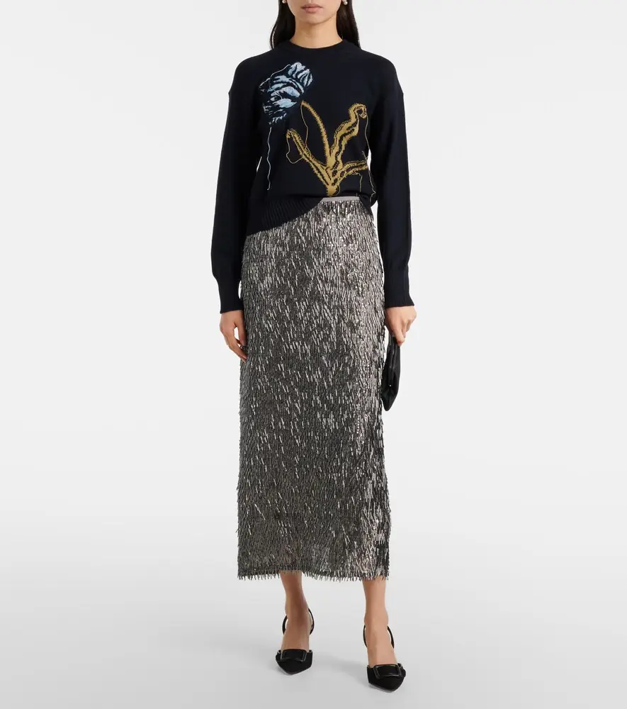 Erdem Intarsia wool and cotton sweater | Thumbnail 3