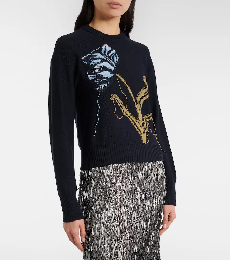 Erdem Intarsia wool and cotton sweater | Thumbnail 5