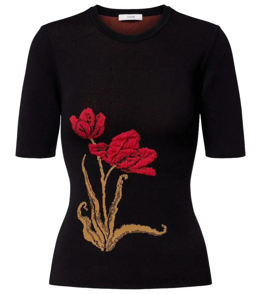 Erdem Floral jacquard top
