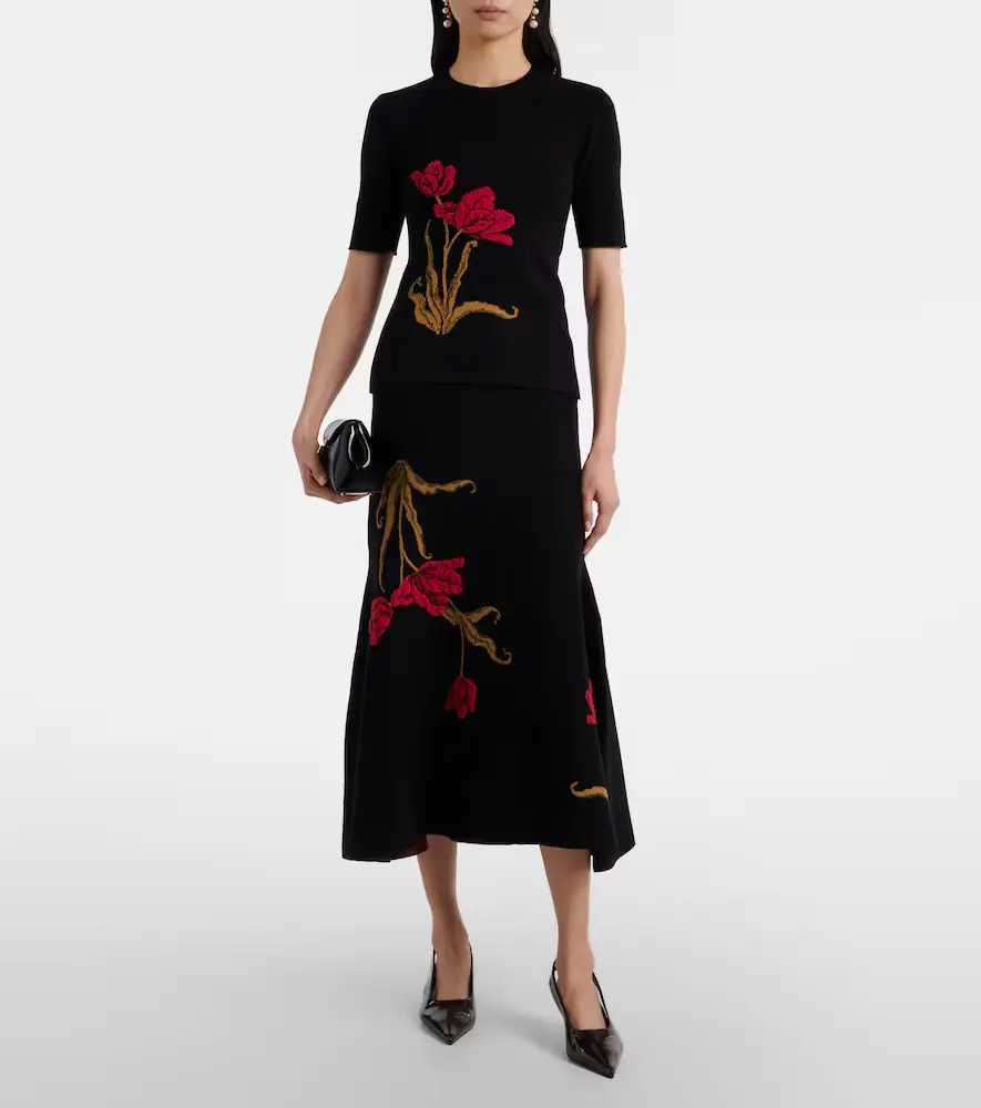 Erdem Floral jacquard midi skirt | Thumbnail 4 Erdem Floral jacquard midi skirt | Thumbnail 4
