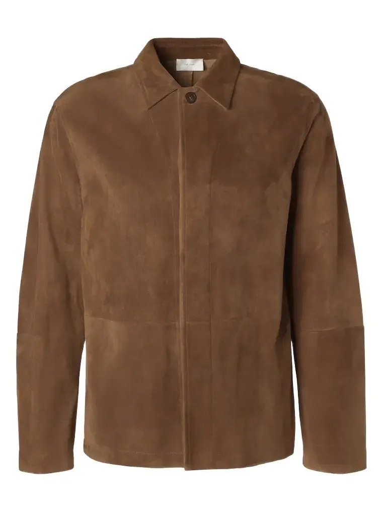 The Row Ulrich paneled suede jacket