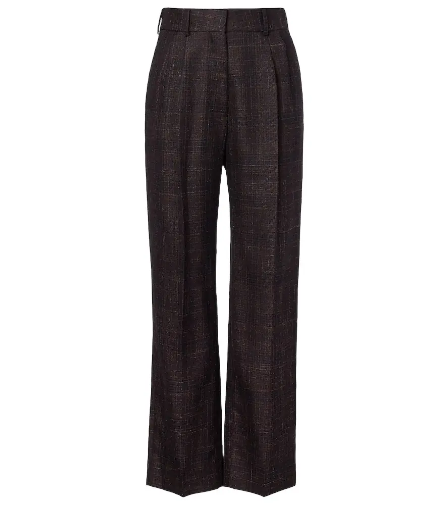 Blaze Milano Blazé Milano Fox checked wool and silk wide-leg pants | Image 1 Blaze Milano Blazé Milano Fox checked wool and silk wide-leg pants | Image 1