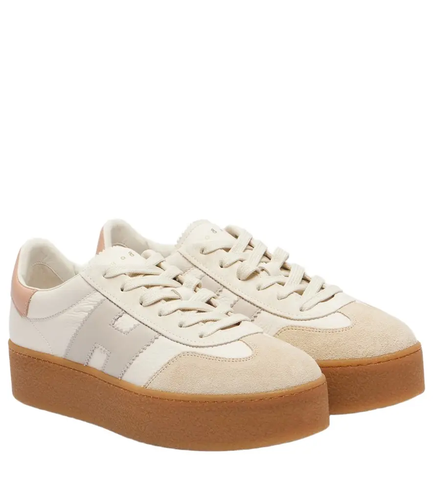 Hogan H698 suede-trimmed leather sneakers