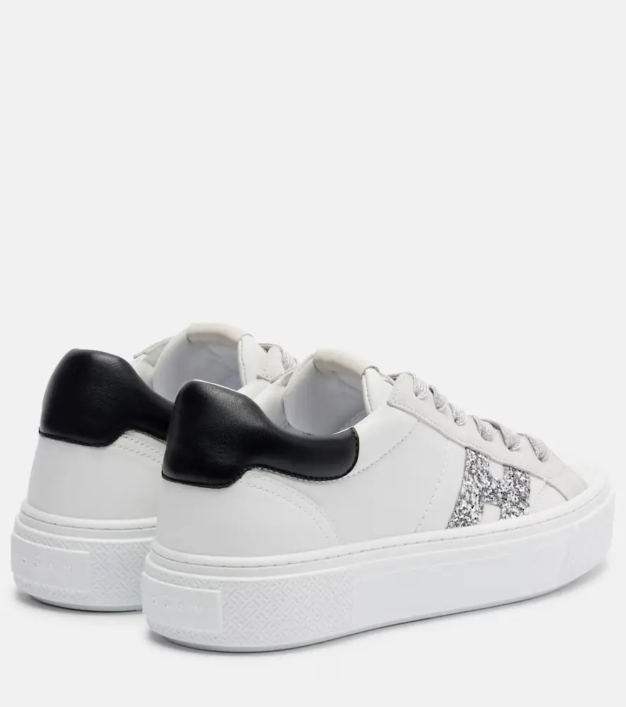 Hogan H705 Allacciato H glitter leather platform sneakers | Thumbnail 2