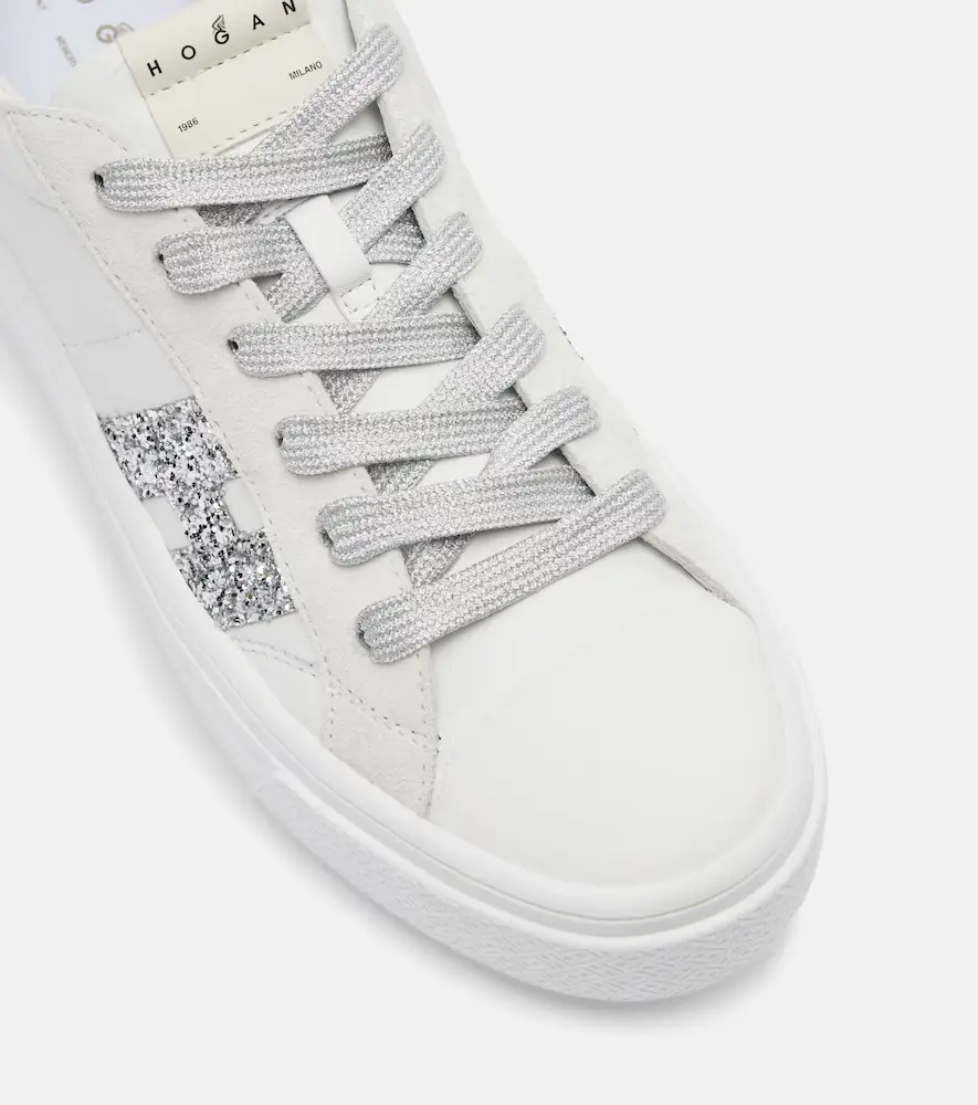 Hogan H705 Allacciato H glitter leather platform sneakers | Thumbnail 3