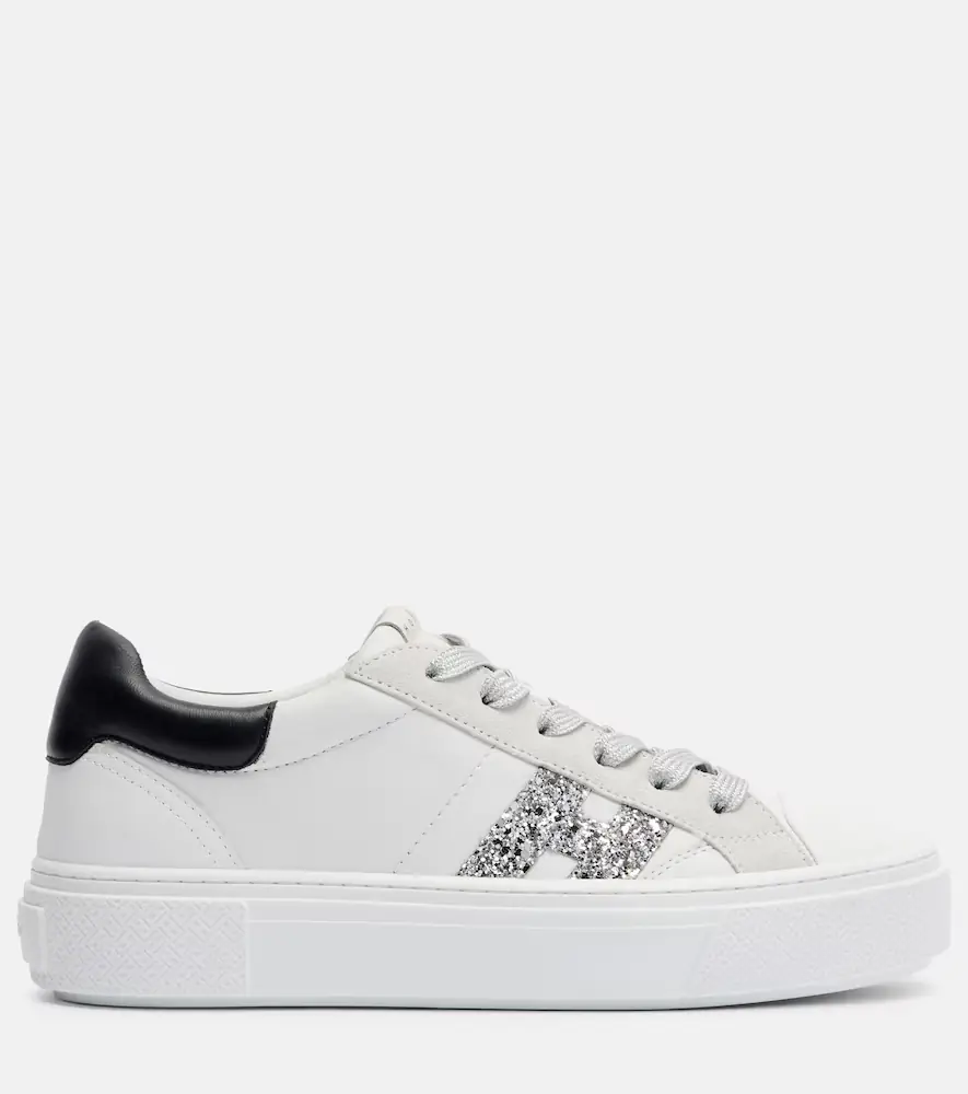 Hogan H705 Allacciato H glitter leather platform sneakers | Thumbnail 4