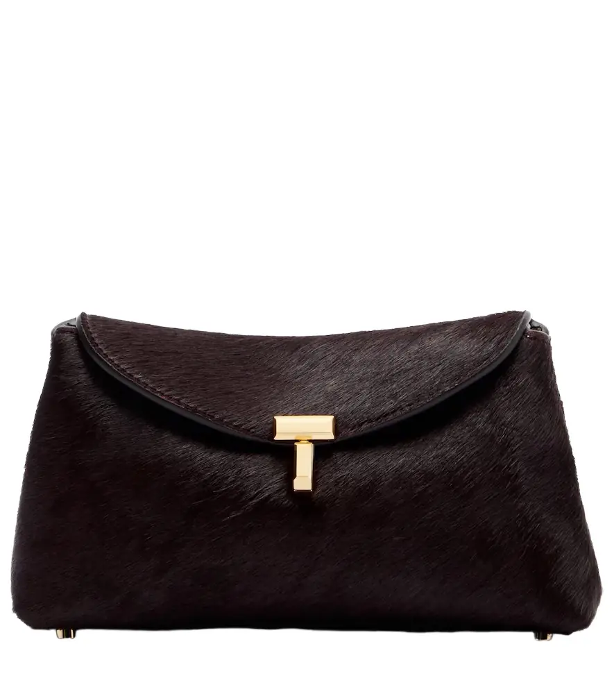 Toteme T-Lock Mini calf hair clutch | Image 1 Toteme T-Lock Mini calf hair clutch | Image 1