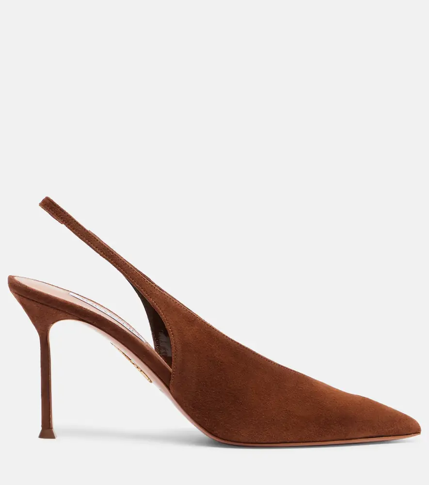 Aquazzura Voltaire 85 suede slingback pumps | Thumbnail 3 Aquazzura Voltaire 85 suede slingback pumps | Thumbnail 3