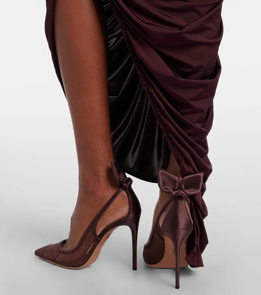 Aquazzura Bow Tie 105 glitter mesh slingback pumps | Thumbnail 6 Aquazzura Bow Tie 105 glitter mesh slingback pumps | Thumbnail 6