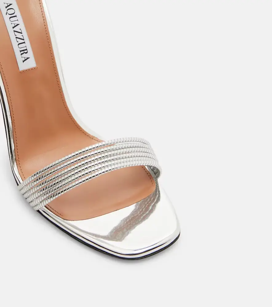 Aquazzura Sway metallic leather sandals | Thumbnail 2
