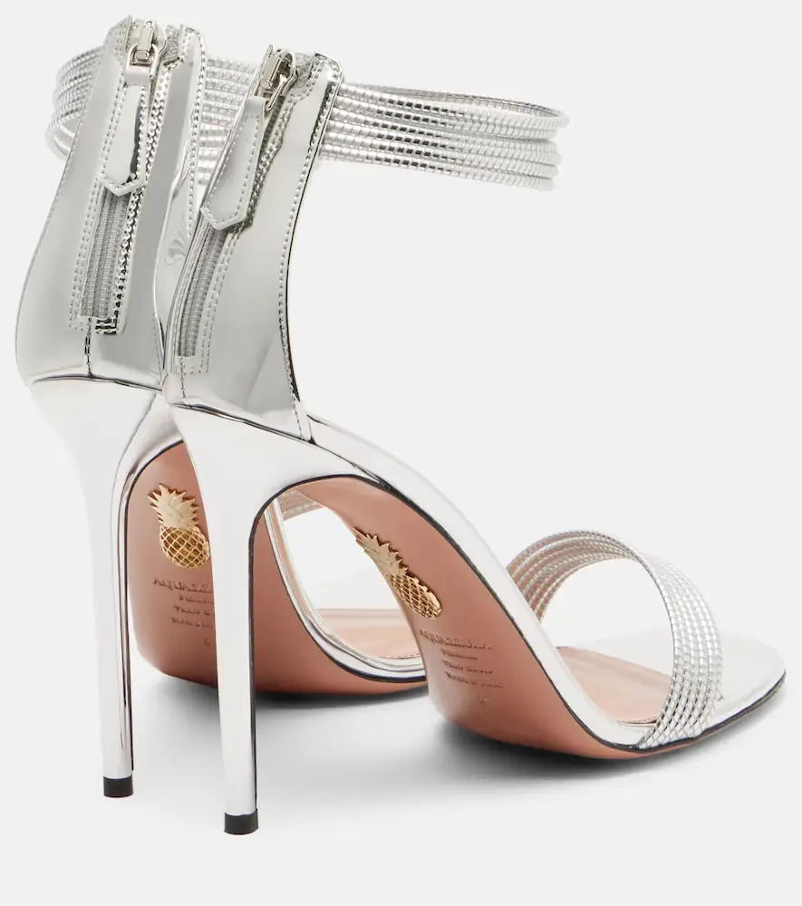 Aquazzura Sway metallic leather sandals | Thumbnail 3