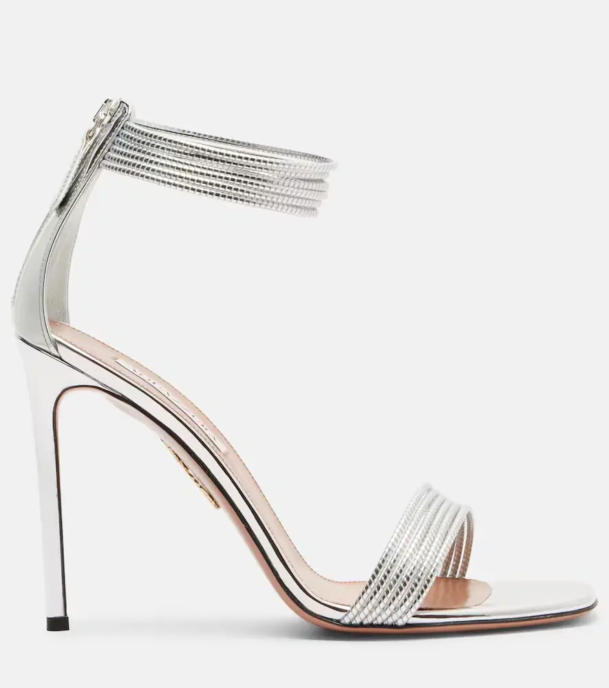 Aquazzura Sway metallic leather sandals | Thumbnail 4