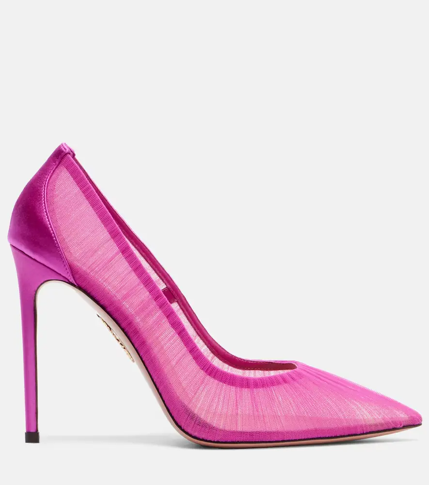 Aquazzura Voile 105 satin-trimmed tulle pumps | Thumbnail 3 Aquazzura Voile 105 satin-trimmed tulle pumps | Thumbnail 3