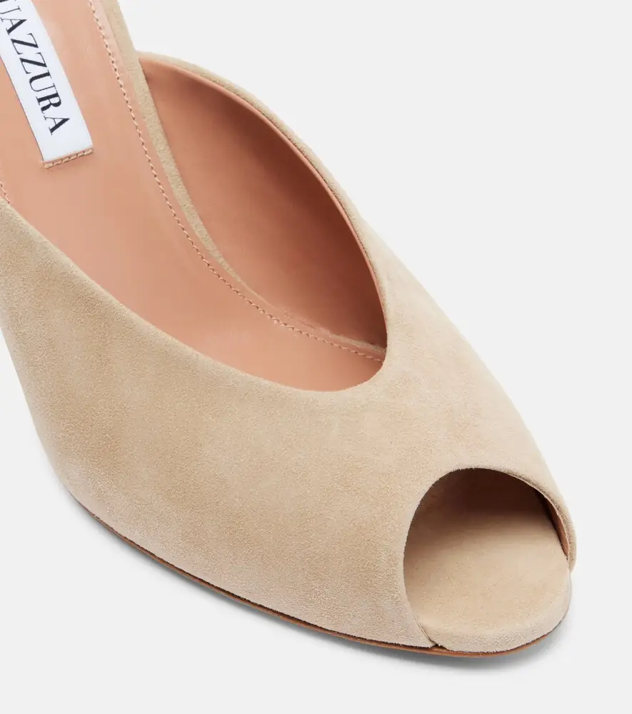 Aquazzura Secret 85 suede mules | Thumbnail 2