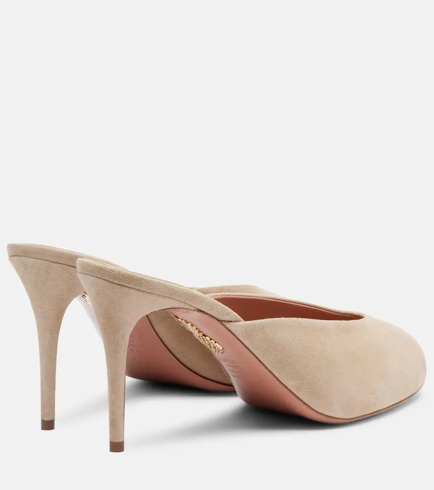 Aquazzura Secret 85 suede mules | Thumbnail 3