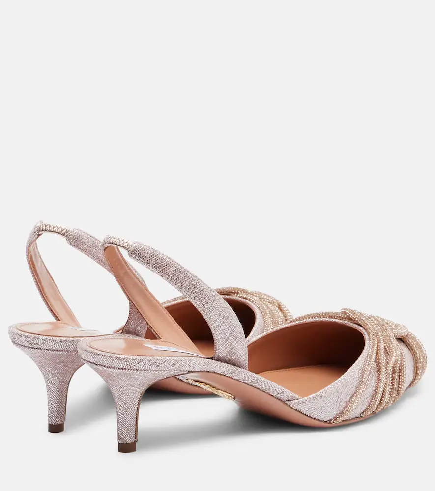 Aquazzura Gatsby 50 embellished slingback pumps | Thumbnail 2