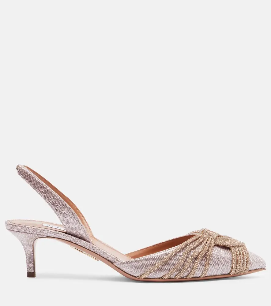 Aquazzura Gatsby 50 embellished slingback pumps | Thumbnail 3