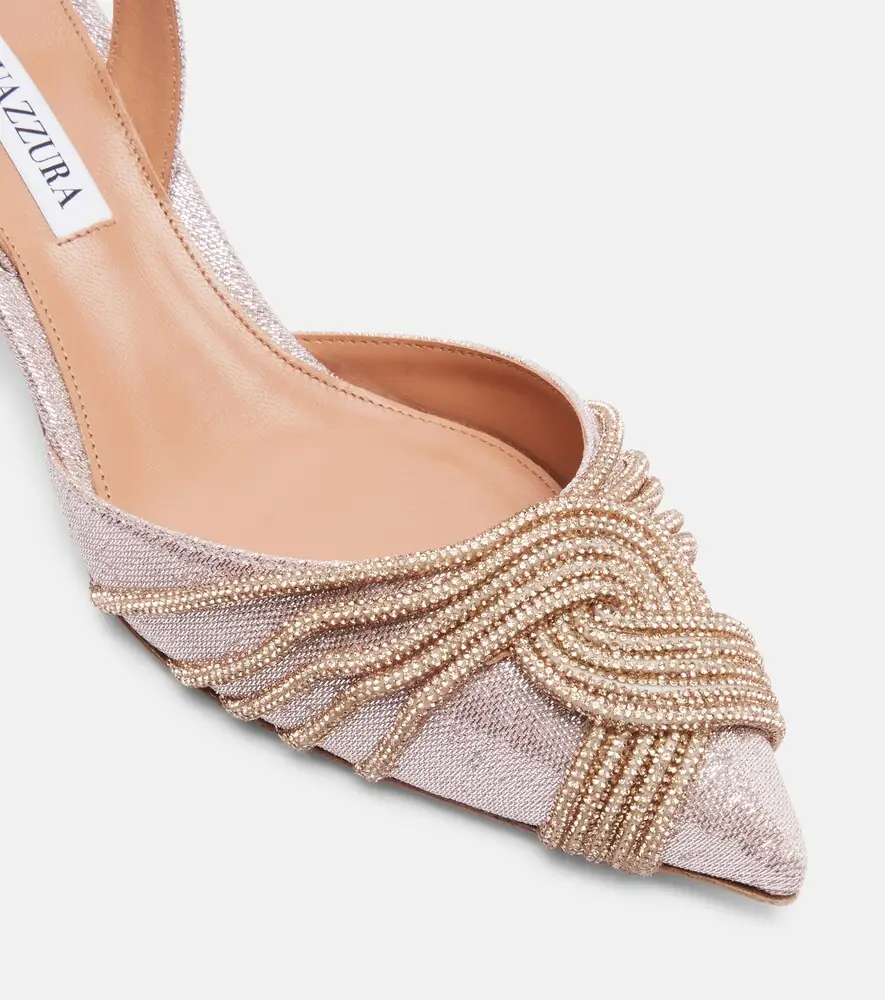 Aquazzura Gatsby 50 embellished slingback pumps | Thumbnail 4