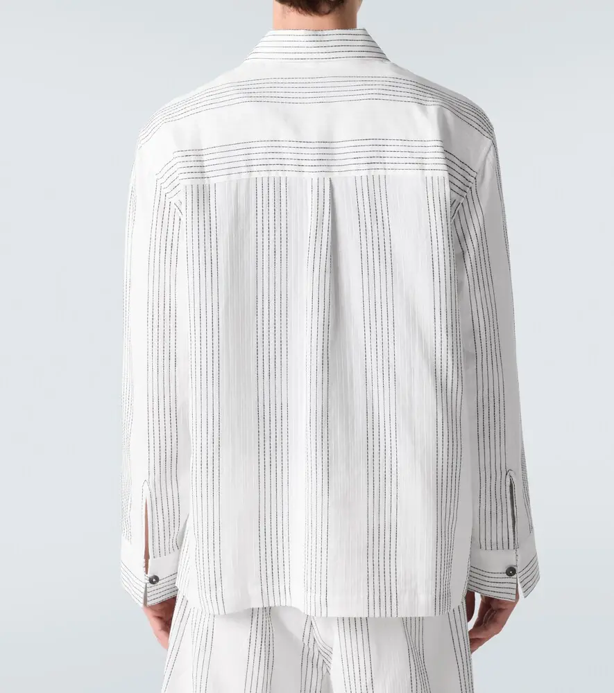 Commas Textured Striped cotton overshirt | Thumbnail 4 Commas Textured Striped cotton overshirt | Thumbnail 4