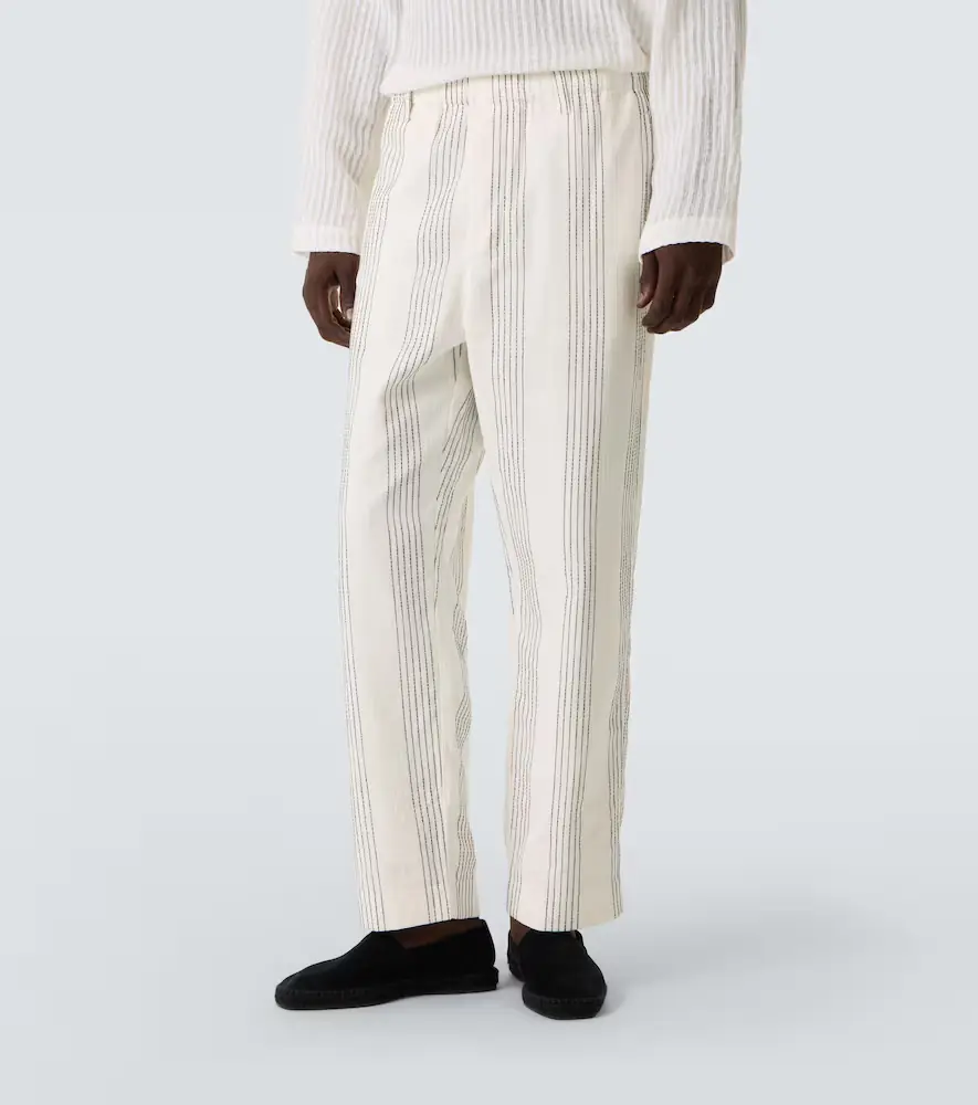 Commas Textured Striped cotton straight pants | Thumbnail 2 Commas Textured Striped cotton straight pants | Thumbnail 2