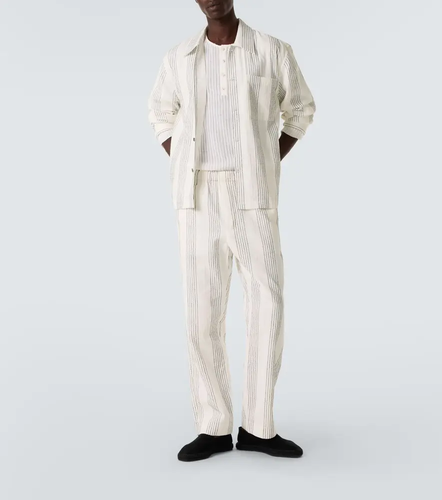 Commas Textured Striped cotton straight pants | Thumbnail 3 Commas Textured Striped cotton straight pants | Thumbnail 3