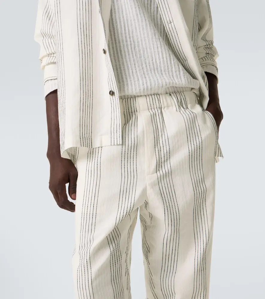 Commas Textured Striped cotton straight pants | Thumbnail 4 Commas Textured Striped cotton straight pants | Thumbnail 4