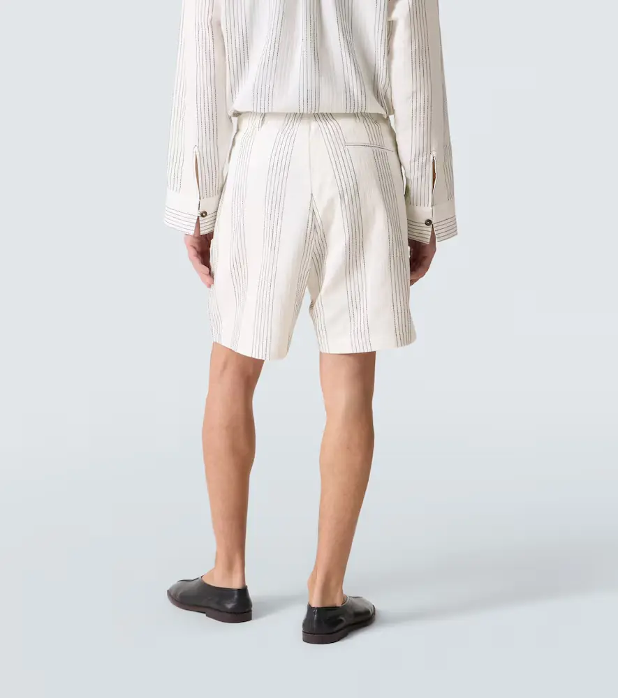 Commas Textured Striped cotton Bermuda shorts | Thumbnail 3