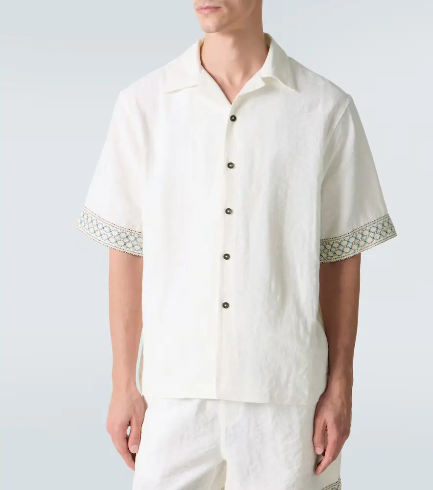 Commas Crochet-trimmed bowling shirt | Thumbnail 4 Commas Crochet-trimmed bowling shirt | Thumbnail 4