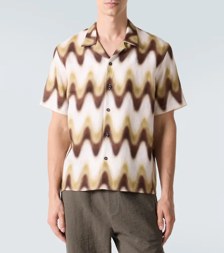 Commas Printed linen bowling shirt | Thumbnail 5