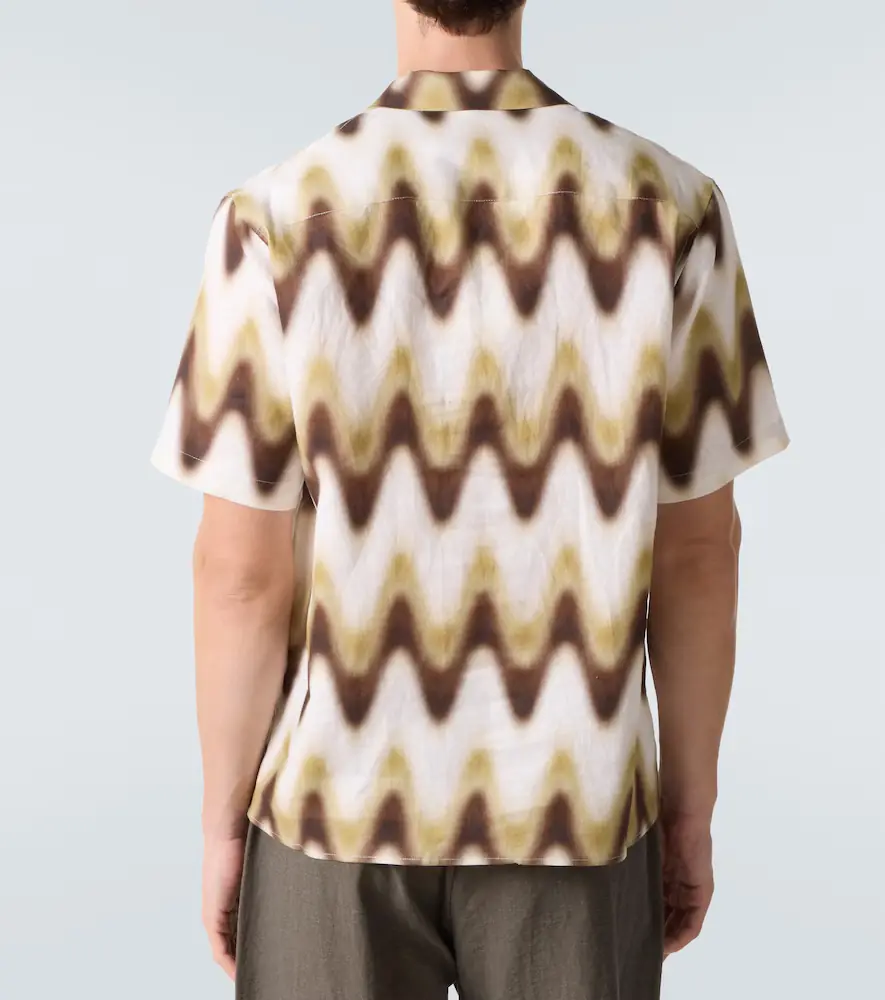 Commas Printed linen bowling shirt | Thumbnail 6