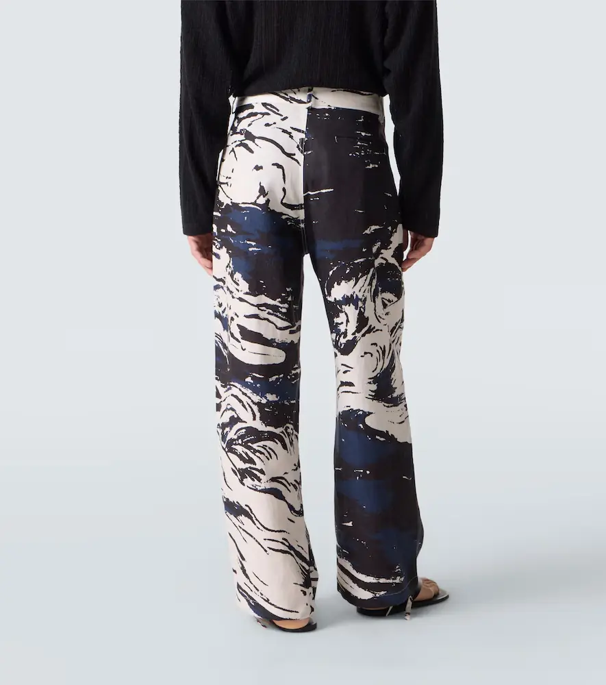 Commas Printed linen straight pants | Thumbnail 3 Commas Printed linen straight pants | Thumbnail 3
