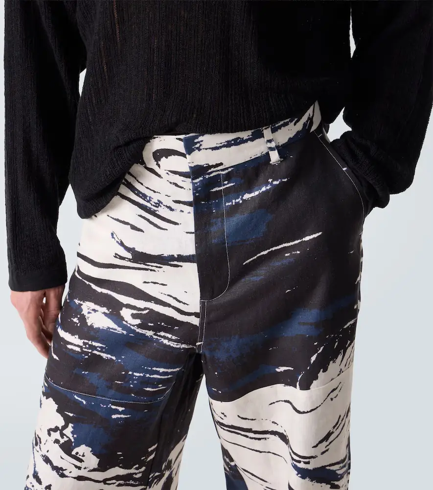 Commas Printed linen straight pants | Thumbnail 4 Commas Printed linen straight pants | Thumbnail 4