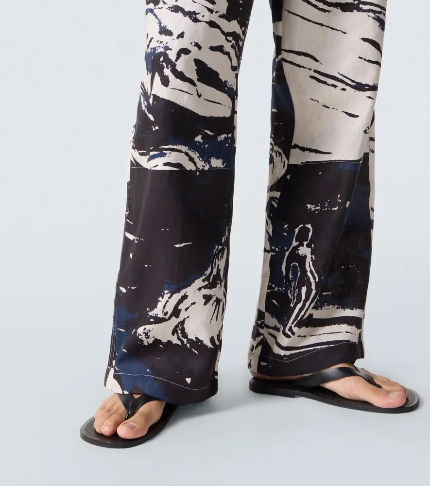Commas Printed linen straight pants | Thumbnail 5 Commas Printed linen straight pants | Thumbnail 5
