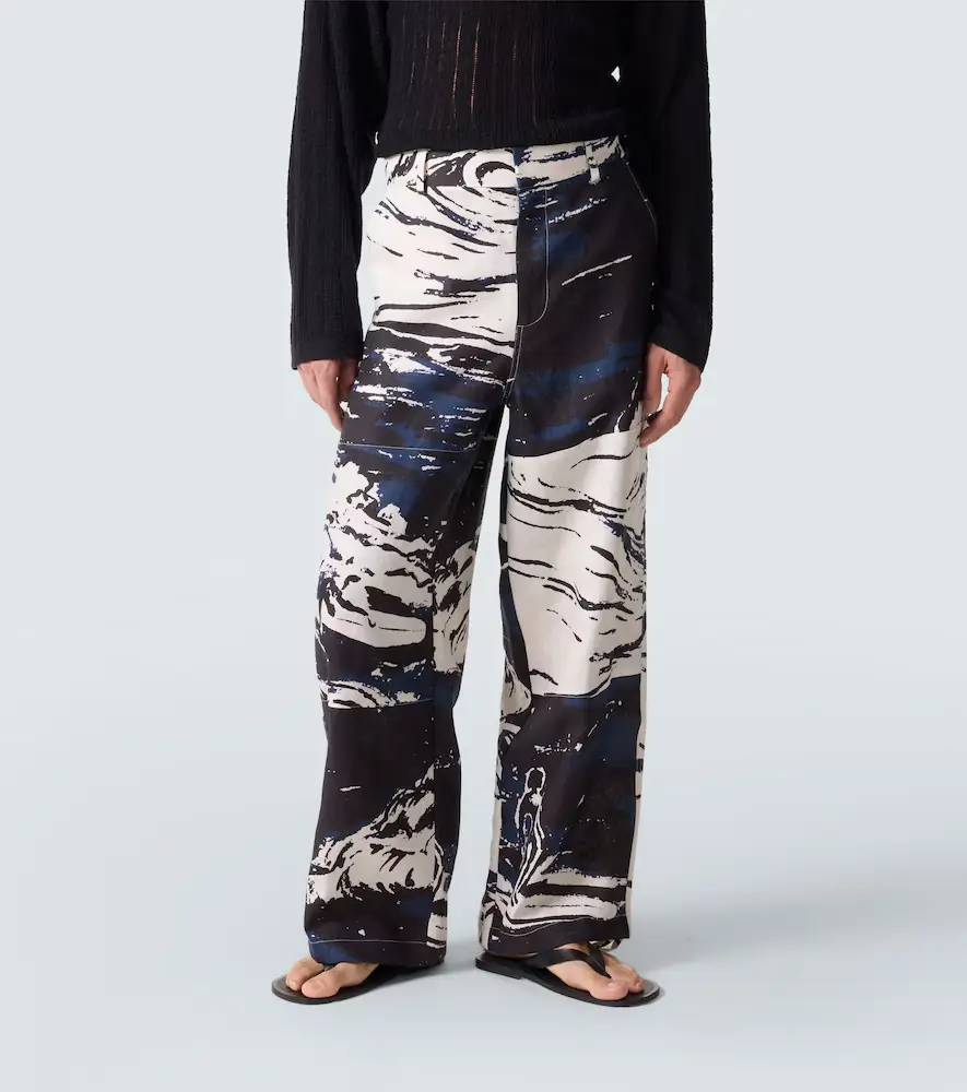 Commas Printed linen straight pants | Thumbnail 6 Commas Printed linen straight pants | Thumbnail 6