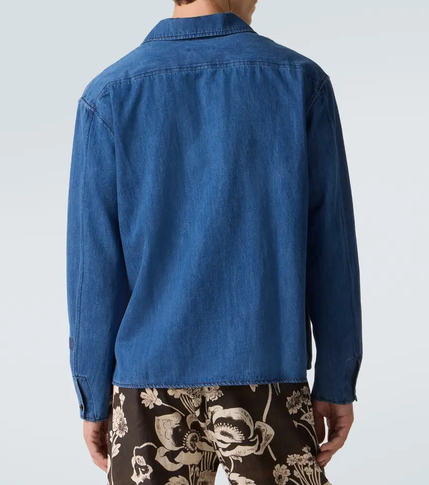 Commas Tie-neck denim shirt | Thumbnail 5