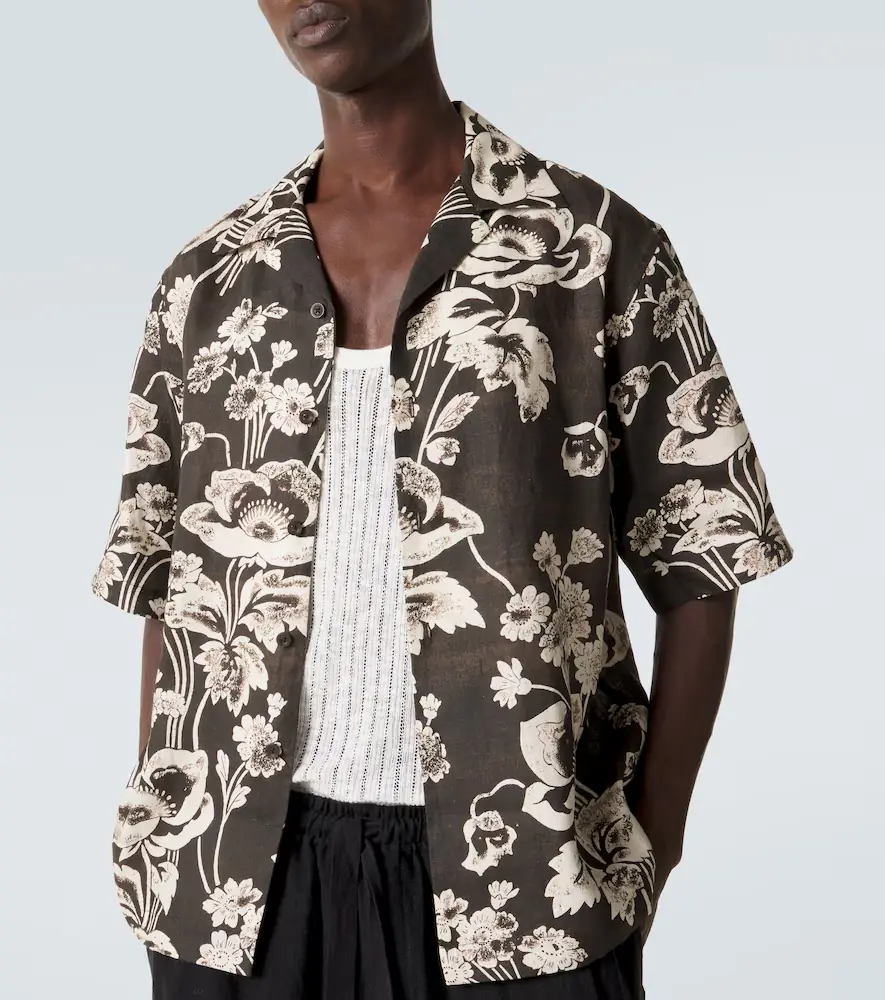 Commas Floral linen bowling shirt | Thumbnail 2