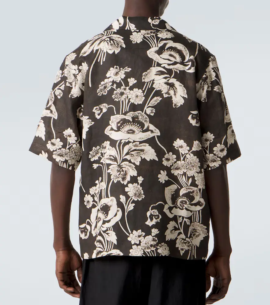 Commas Floral linen bowling shirt | Thumbnail 3