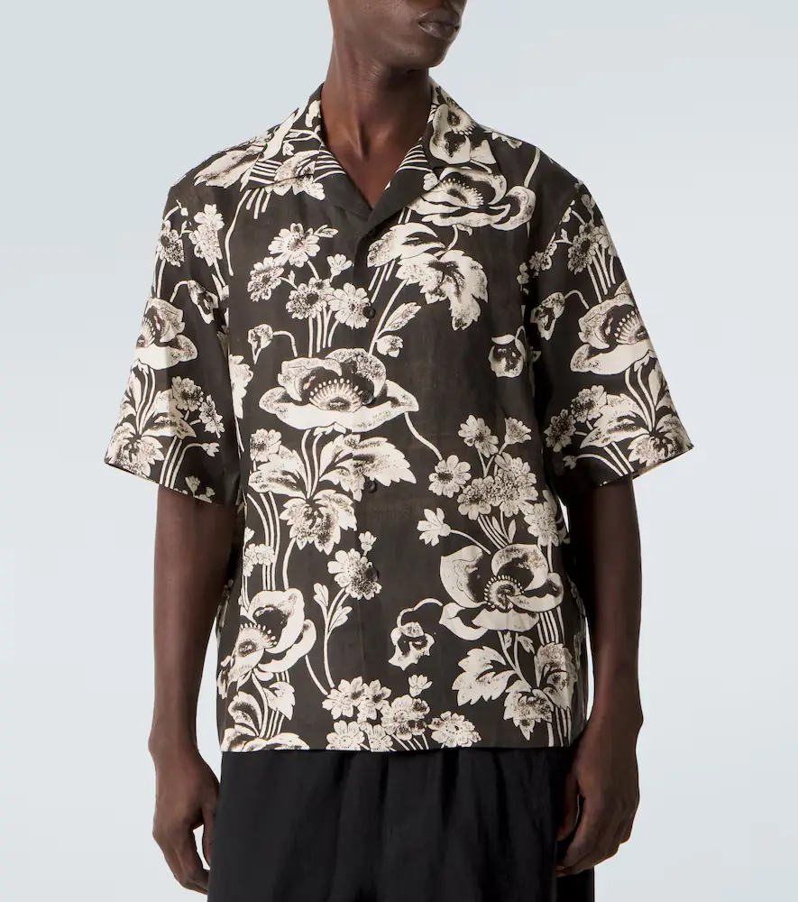 Commas Floral linen bowling shirt | Thumbnail 5