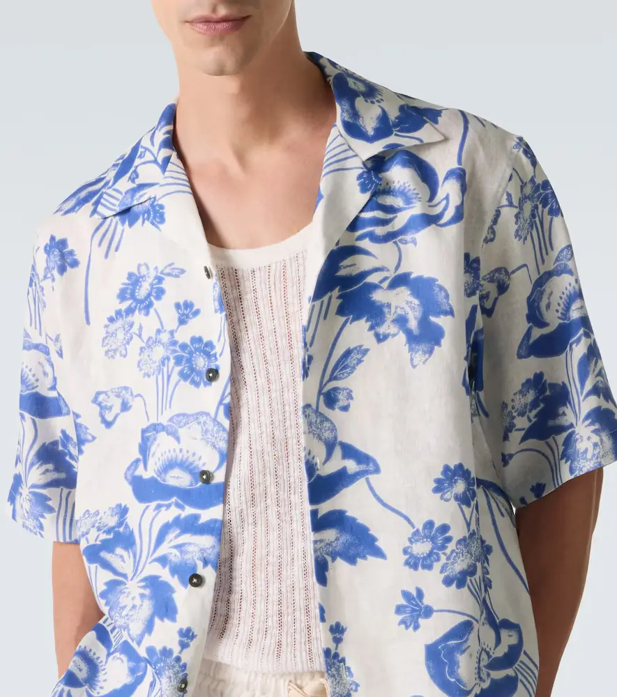Commas Floral linen bowling shirt | Thumbnail 4 Commas Floral linen bowling shirt | Thumbnail 4