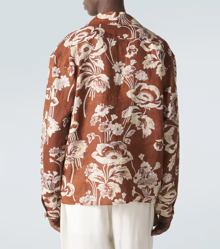 Commas Floral tie-neck linen shirt | Thumbnail 4