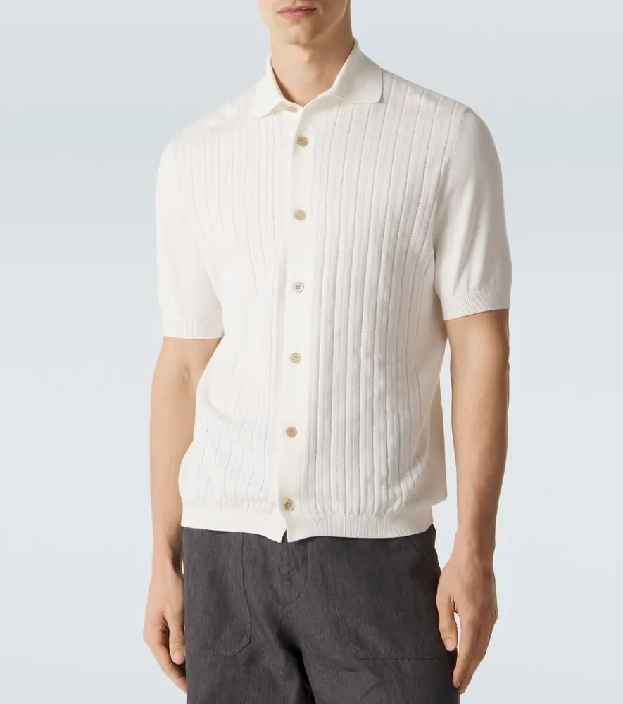 Brunello Cucinelli Ribbed-knit cotton shirt | Thumbnail 2