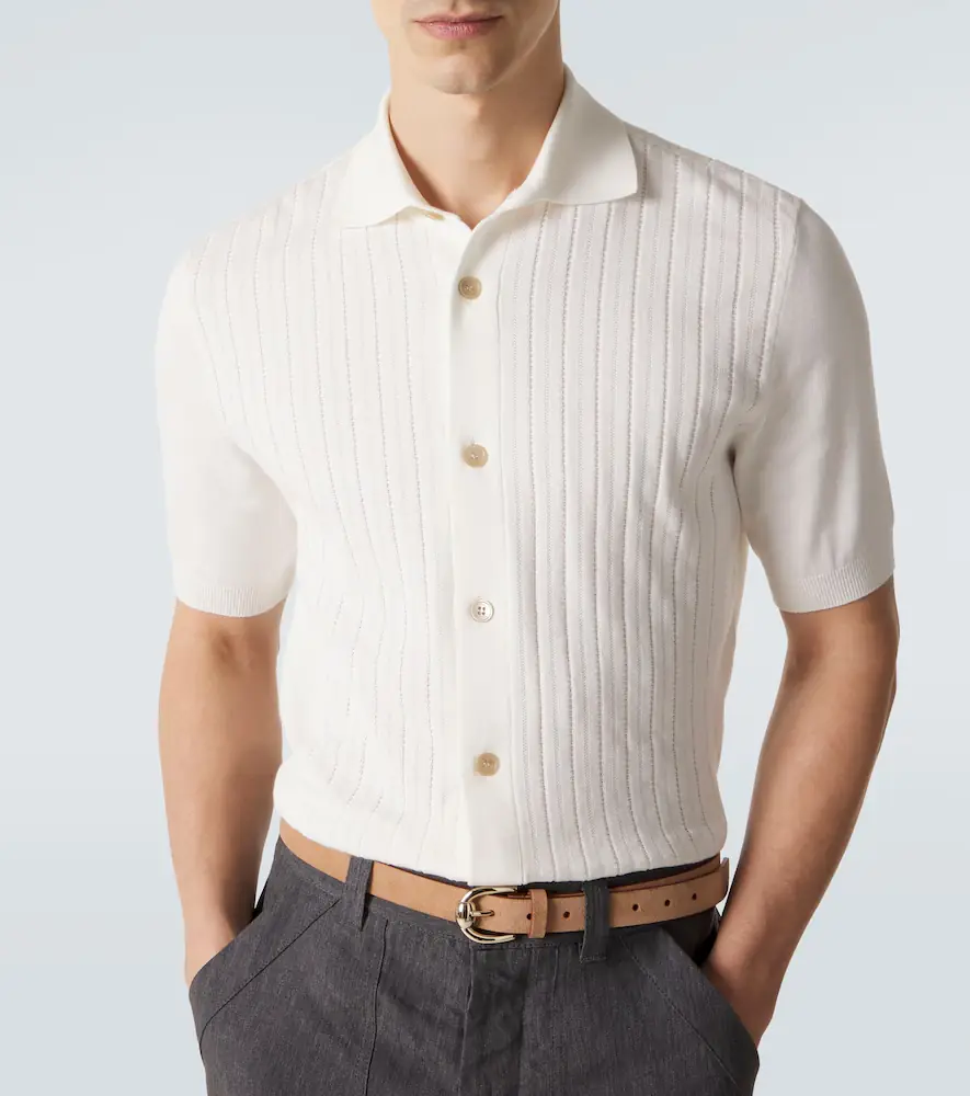 Brunello Cucinelli Ribbed-knit cotton shirt | Thumbnail 3