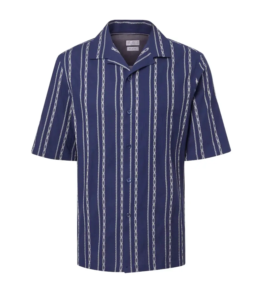 Brunello Cucinelli Printed cotton bowling shirt | Image 1 Brunello Cucinelli Printed cotton bowling shirt | Image 1