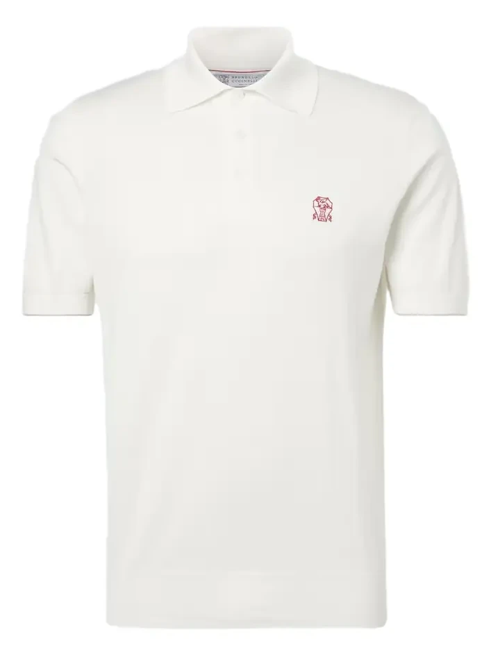 Embroidered cotton piqué polo shirt