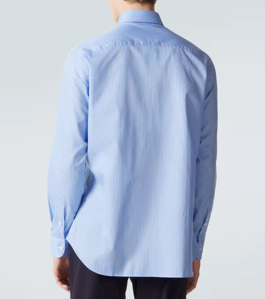 Brioni Striped cotton poplin shirt | Thumbnail 3